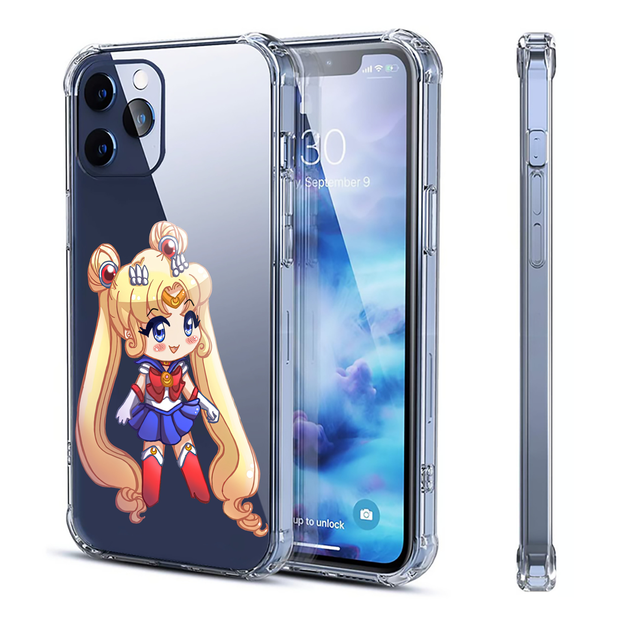 （画像用） 美少女戦士セーラームーン 月野 うさぎ つきの うさぎ Sailor Moon Tsukino Usagi 【iPhone 12シリーズ対応】透明スマホケース（クリアソフトケース）